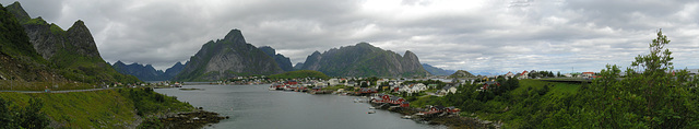 Classical Reine view, Festhelltinden mountains in the background