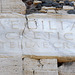 Detail of the Inscription on the Tomb of Caecilia Metella in Rome, July 2012
