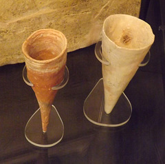 Pottery Cornets from Teleilat Ghassul in the British Museum, May 2014