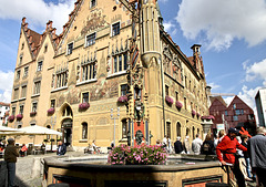 'Fischkastenbrunnen' vor dem Rathaus in Ulm