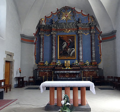 In der Kirche Saint Gingolph das Reiterporträt des Heiligen Gangolf
