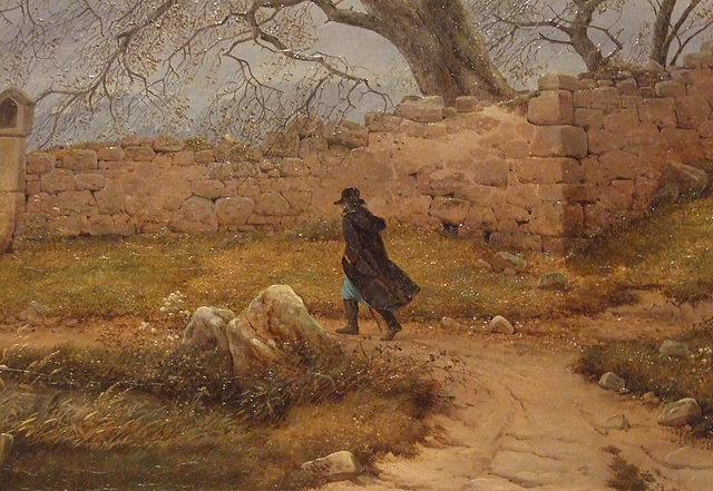 Detail of Wanderer in the Storm by von Leypold in the Metropolitan Museum of Art, July 2011