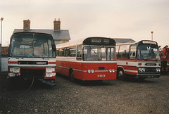 Simonds Coaches RGV 700W, RBJ 46R and CPV 2T at Botesdale – 6 Apr 1994 (219-04)