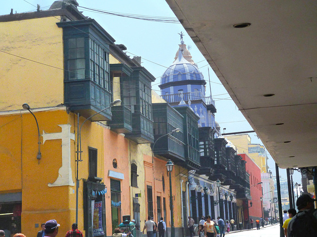 Lima's balconies . looking towards the Plaza Mayor
