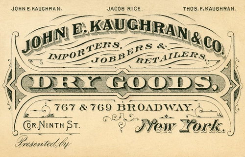 John E. Kaughran, Dry Goods, New York