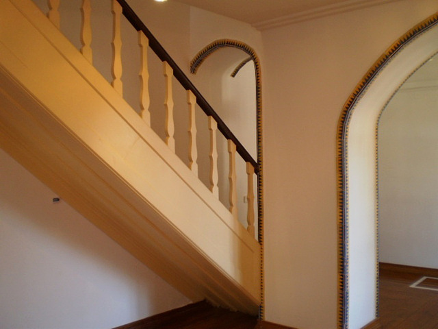Indoor staircase.