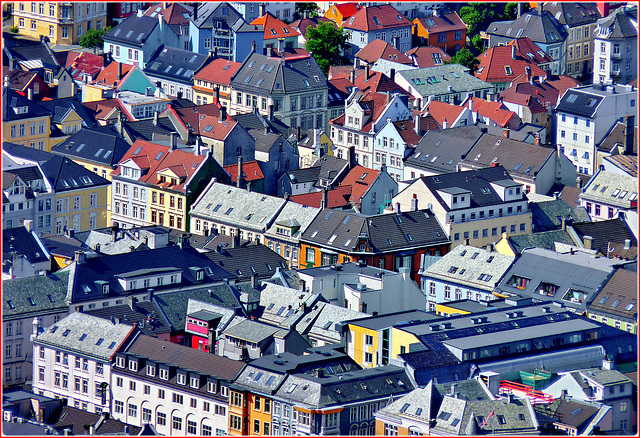 The roofs from Bergen : Dormers and Velux