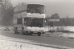 Ambassador Travel ML904 (A667 XDA) on the old A11 at Barton Mills – 6 Jan 1985 (6-22)