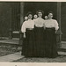 RPPC: 3 matching ladies with flowers