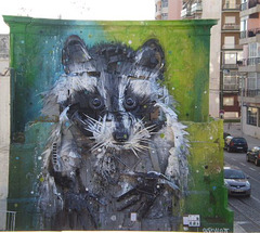 "Guaxinão" (big raccoon), by Bordalo II.