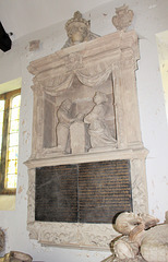 Memorial to William Wentworth, 2nd Earl of Strafford 1626–1695 and first wife Lady Henriette Mary 1685 second daughter of James Stanley, 7th Earl of Derby, Wentworth Old Church, South Yorkshire
