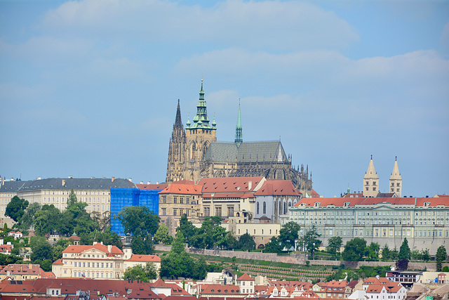 Prague 2019 – View of the Prague Castle and the St. Vitus Cathedral