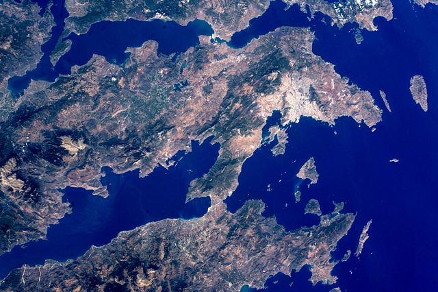 Greece from the ISS (modified)
