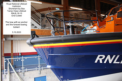 RNLB 16-15 bow with anchor and bollard Shoreham 5 10 2023