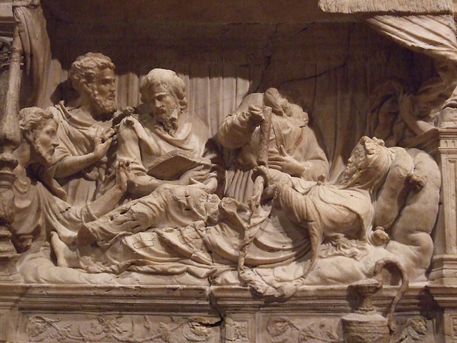 Detail of The Dormition of the Virgin by Jacques I Juliot in the Metropolitan Museum of Art, January 2011