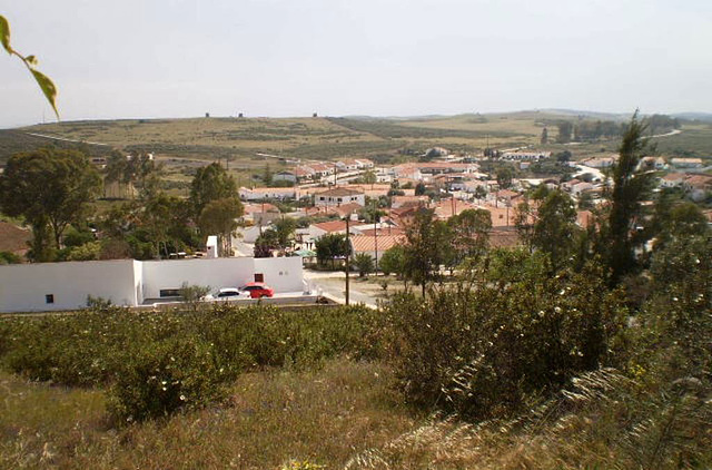 View from the church to the village.