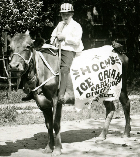 Hoch's Ice Cream Parlor Cow, Patriotic and Industrial Parade, Newburg, Pa., July 3, 1909 (Cropped)