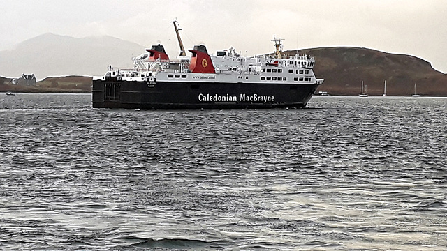 CalMac Ferry MV Isle of Lewis leaving Oban 30th December 2019