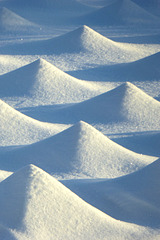 Snow covered pyramids