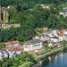 Blick von der Hinterburg auf Neckarsteinach, Mittel- und Vorderburg