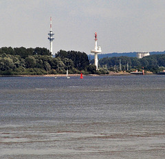 Elbe bei Wedel vom Anleger Lühe (Panorama, 2003)
