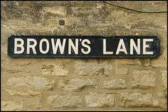 Brown's Lane street sign