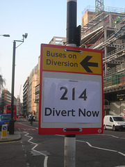 DSCN0124 London bus diversion sign - 3 Apr 2013