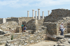 Tourists amongst the ruins at Delos