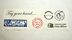 Available rubber stamps at the First Post Office in Toronto
