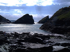The silvery sea. Porthcadjack Cove.