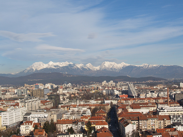 Alps from Ljubljanski Grad