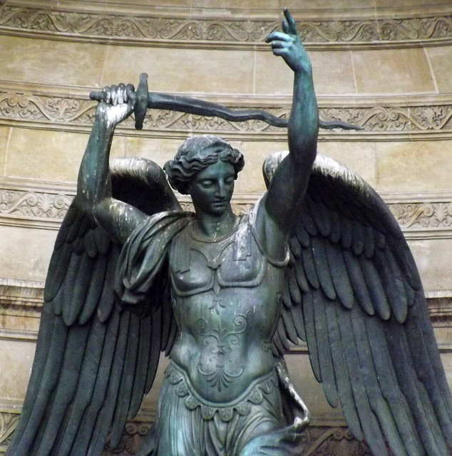 Detail of the Saint-Michel Statue from the Fountain in Paris, June 2013