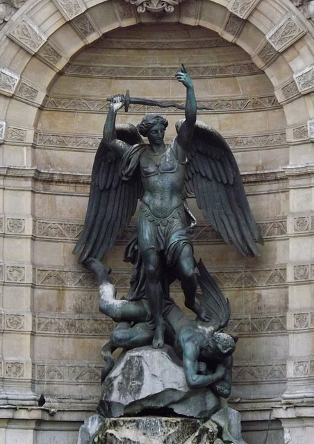 Saint-Michel Statue from the Fountain in Paris, June 2013
