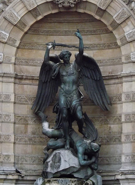 Saint-Michel Statue from the Fountain in Paris, June 2013