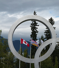 Olympic Ring and Flags of Canada and British Columbia