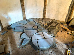 Limestone flooring for the gazebo