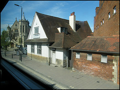 church, pub, and loos