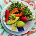 papaya & avocado salad with radishes, mint & watercress