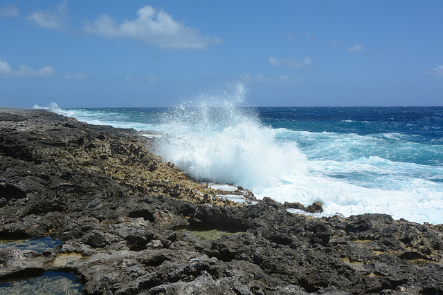 Dominican Republic, Surf Wave on the Atlantic Coast at Cabo Engaño