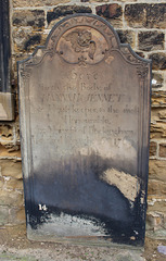 Memorial to Hannah Jennet, "Housekeeper to the Marquis of Rockingham", Wentworth Old Church, South Yorkshire
