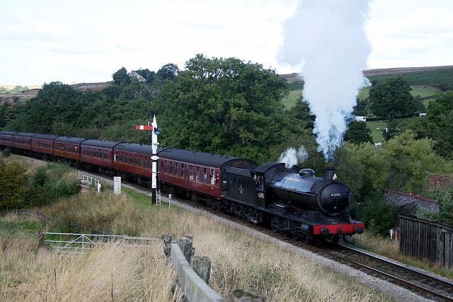 Ex N.E. Railway class Q.6 No.63395 passing Abbots House on 12.29 Grosmont - Pickering service 25th September 2015