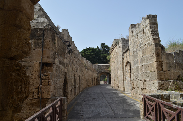 The Fortress of Rhodes, St. Athanasious Gate and Bridge