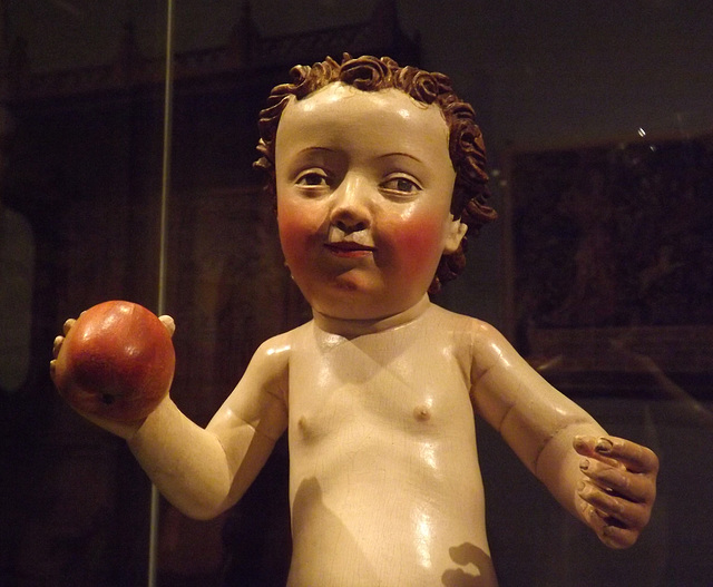 Detail of the Christ Child with Apple in the Metropolitan Museum of Art, January 2013