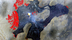 gld - burnt areas around the volcano