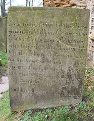 Memorial to William Cooper, Master Carpenter,Wentworth Old Church, South Yorkshire