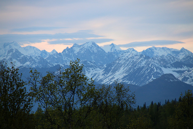 Twilight on the Alaska range