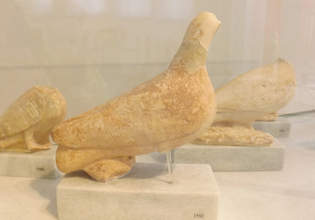 Figurine of a Dove from Daphni in the National Archaeological Museum in Athens, May 2014