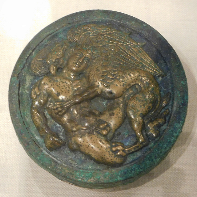 Bronze Lid and Upper Part of an Oil Flask in the Metropolitan Museum of Art, January 2018