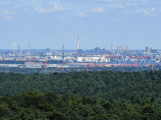 Köhlbrandbrücke, Fensehturm, Tanzende Türme, Container Terminal Altenwerder