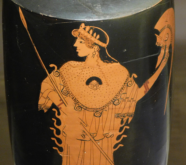 Detail of a Lekythos with Athena Attributed to the Tithonos Painter in the Metropolitan Museum of Art, March 2018